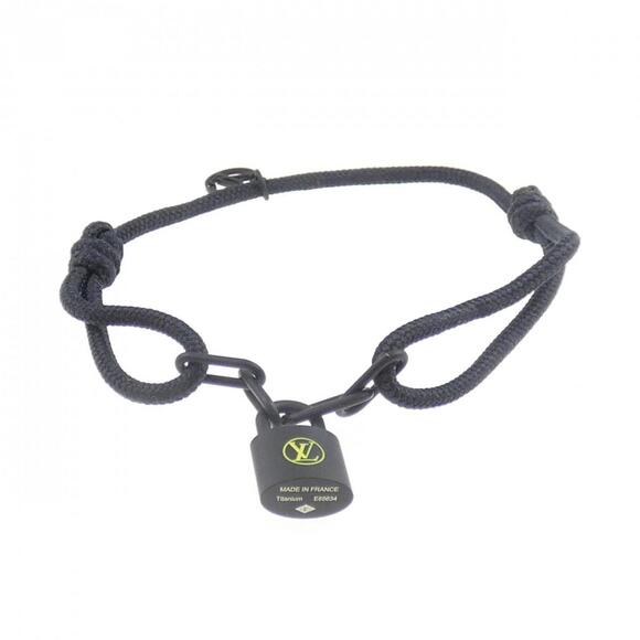 LOUIS VUITTON Black Lockit Charm Bracelet